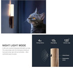 Glass Wood Motion Sensor LED Night Light