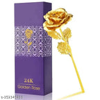 Artificial Golden 24K Gold Plated Rose Flower