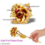 Artificial Golden 24K Gold Plated Rose Flower