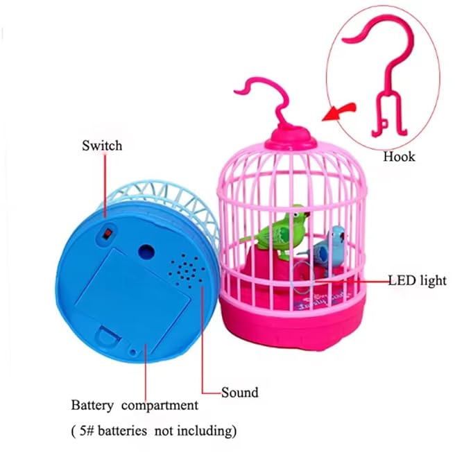 Lovely Talking Bird Cage for Kids with Light and Music