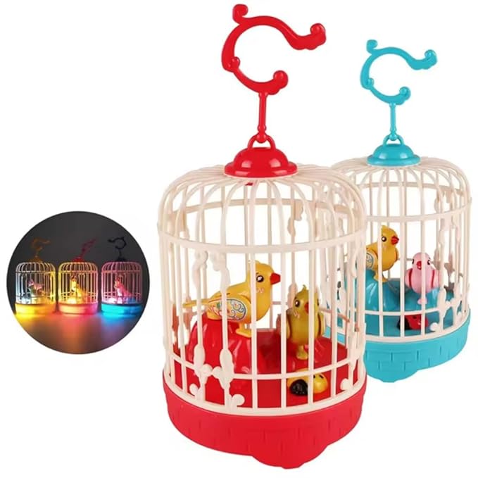 Lovely Talking Bird Cage for Kids with Light and Music