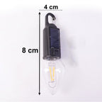 Solar Rechargeable Camping Lamp With Carabiner Clip Warm Led Bulb Light (1 Pc)