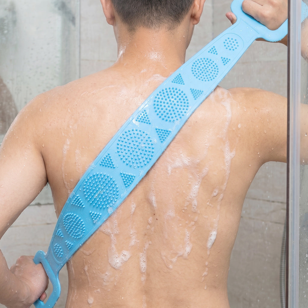 Long Silicone Body Back Scrubber Belt For Bath (1 Pc)
