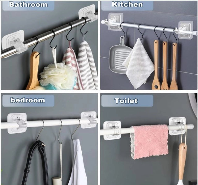 Self Adhesive Curtain Rod Holder Without Drill ( pack of 4 )